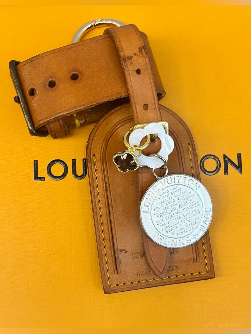 Louis Vuitton Luggage Tag & Poignet Vachetta Hang Tag, Bag Charm, LV medallion